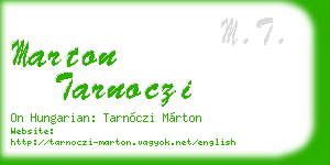 marton tarnoczi business card